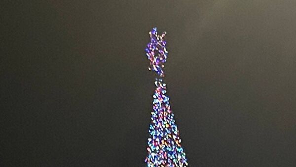 The 12-ft high iron rod Christmas Tree made by Enniscrone Men’s Shed. The 12-ft high iron rod Christmas Tree made by Enniscrone Men’s Shed.