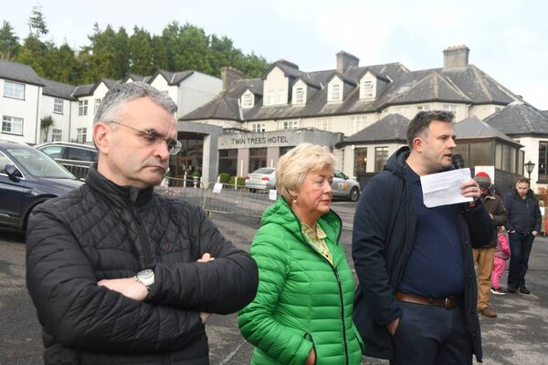 Pictured at the gathering are, from left: Minister of State Dara Calleary TD, Cllr Annie May Reape and Fine Gael election candidate Hugh Rouse. 	Picture: John O'Grady Pictured at the gathering are, from left: Minister of State Dara Calleary TD, Cllr Annie May Reape and Fine Gael election candidate Hugh Rouse. 	Picture: John O'Grady