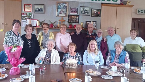 Mary Staunton's 90th birthday celebrations with her friends - Clogher Active Retirement Group - pictured at Clogher Centre Mary Staunton's 90th birthday celebrations with her friends - Clogher Active Retirement Group - pictured at Clogher Centre