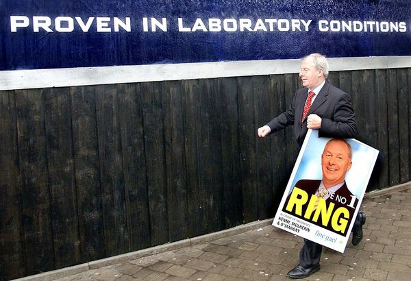 Mayo's biggest political vote-catcher Michael Ring was wonderfully captured by the late Henry Wills during yet another General Election launch in his native Westport. Mayo's biggest political vote-catcher Michael Ring was wonderfully captured by the late Henry Wills during yet another General Election launch in his native Westport.