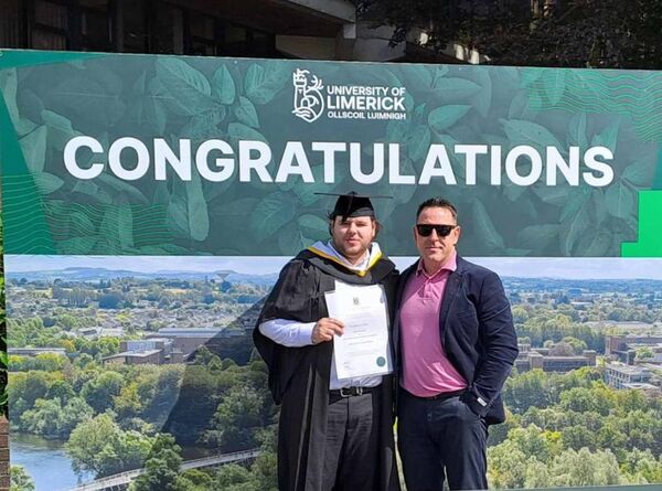 Krzysztof Burda, from Kilkelly, who graduated from University of Limerick with a Bachelor of Arts in World Music pictured with his father Tomasz. Krzysztof Burda, from Kilkelly, who graduated from University of Limerick with a Bachelor of Arts in World Music pictured with his father Tomasz.