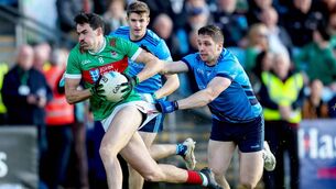 <p>Mayo Senior Football Championship Final, MacHale Park, Castlebar 19/10/2025 Ballina Stephenites vs Westport Ballina Stephenites' Mike Murray is tackled by Lee Keegan of Westport Mandatory Credit ©INPHO/Dan Clohessy</p> <p>Mayo Senior Football Championship Final, MacHale Park, Castlebar 19/10/2025 Ballina Stephenites vs Westport Ballina Stephenites' Mike Murray is tackled by Lee Keegan of Westport Mandatory Credit ©INPHO/Dan Clohessy</p>