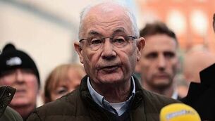 Protesters let off pink smoke during asylum demonstration at Citywest Protesters let off pink smoke during asylum demonstration at Citywest