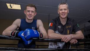 <p>Gary McDonnell, left, with coach Phelim Halligan in Claremorris last week in advance of his trip to the World Championships in Abu Dhabi. Picture: John Corless </p> <p>Gary McDonnell, left, with coach Phelim Halligan in Claremorris last week in advance of his trip to the World Championships in Abu Dhabi. Picture: John Corless </p>