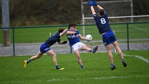 <p>Kiltimagh’s Jordan Henry shoots for the posts during the AIB Connacht GAA JFC Semi-Final at Ballyforan, Roscommon, this afternoon. Picture: David Farrell Photography</p> <p>Kiltimagh’s Jordan Henry shoots for the posts during the AIB Connacht GAA JFC Semi-Final at Ballyforan, Roscommon, this afternoon. Picture: David Farrell Photography</p>