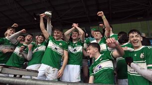 <p>The Neale captain, Tom Lydon, and teammates celebrate with the Mayo GAA U21 C Cup after defeating Lahardane MacHales football final at Hastings Insurance MacHale Park, Castlebar, this afternoon. Picture: David Farrell Photography </p> <p>The Neale captain, Tom Lydon, and teammates celebrate with the Mayo GAA U21 C Cup after defeating Lahardane MacHales football final at Hastings Insurance MacHale Park, Castlebar, this afternoon. Picture: David Farrell Photography </p>