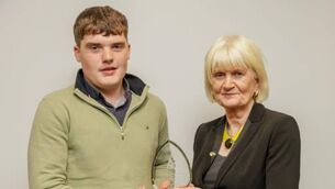 <p>Gavin Hopkins from Shanvallybeg, Drummin, Westport, whose exceptional carpentry skills earned him a place among the country’s top apprentices at WorldSkills with Minister of State at the Department of Further and Higher Education, Research, Innovation and Science, Marian Harkin TD.</p> <p>Gavin Hopkins from Shanvallybeg, Drummin, Westport, whose exceptional carpentry skills earned him a place among the country’s top apprentices at WorldSkills with Minister of State at the Department of Further and Higher Education, Research, Innovation and Science, Marian Harkin TD.</p>