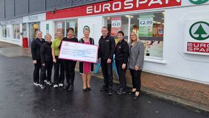 <p>Amy O’Toole, Lynda Reilly, Aoibhe Ginnelly, Annette Howard, Lourda McHugh, Robert Dembicki, Tisha Monaghan and Aileen Howard at EUROSPAR in Belmullet with a cheque for €4,525 in aid of the National Breast Cancer Research Institute (NBCRI). </p> <p>Amy O’Toole, Lynda Reilly, Aoibhe Ginnelly, Annette Howard, Lourda McHugh, Robert Dembicki, Tisha Monaghan and Aileen Howard at EUROSPAR in Belmullet with a cheque for €4,525 in aid of the National Breast Cancer Research Institute (NBCRI). </p>