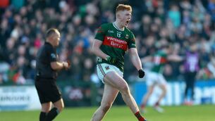 <p> Mayo’s Darragh Beirne celebrates scoring his side's second goal in Sunday's National Football League Division 1 clash at Pearse Stadium. Picture: INPHO/James Crombie</p> <p> Mayo’s Darragh Beirne celebrates scoring his side's second goal in Sunday's National Football League Division 1 clash at Pearse Stadium. Picture: INPHO/James Crombie</p>