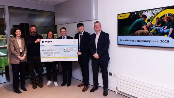 Clogher Environmental Group CLG received funding through the 2025 Aviva Broker Community Fund. Pictured at the presentation of the cheque are from left; Rachael Larney (Sustainability Executive, Aviva Ireland), Michael Kingdon Community Environment Officer, Alicia McSharry CE Scheme Supervisor, Finian Bourke Secretary Clogher Environmental Group CLG, John Kerrigan (Hastings Insurance), Steve McGerr (Sales Director, Aviva Insurance Ireland DAC). Clogher Environmental Group CLG received funding through the 2025 Aviva Broker Community Fund. Pictured at the presentation of the cheque are from left; Rachael Larney (Sustainability Executive, Aviva Ireland), Michael Kingdon Community Environment Officer, Alicia McSharry CE Scheme Supervisor, Finian Bourke Secretary Clogher Environmental Group CLG, John Kerrigan (Hastings Insurance), Steve McGerr (Sales Director, Aviva Insurance Ireland DAC).