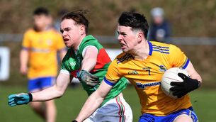 <p>Knockmore’s Fergal Keane gathers the ball ahead of Ballina Stephenites Niall Treacy during the Sweeney Cup Senior Football Final at St. Joseph’s Park, Knockmore, last Sunday. Pictures: David Farrell Photography </p> <p>Knockmore’s Fergal Keane gathers the ball ahead of Ballina Stephenites Niall Treacy during the Sweeney Cup Senior Football Final at St. Joseph’s Park, Knockmore, last Sunday. Pictures: David Farrell Photography </p>