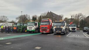 <p>Protestors parked up at Hoban's Car Park</p> <p>Protestors parked up at Hoban's Car Park</p>