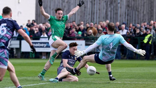 London's Micheál O'Reilly has a first-half goal attempt blocked by Mayo corner-back Jack Coyne. Picture: INPHO/Gerry McManus <p>London's Micheál O'Reilly has a first-half goal attempt blocked by Mayo corner-back Jack Coyne. Picture: INPHO/Gerry McManus</p>