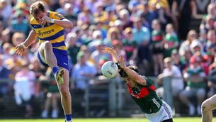 <p>Roscommon's Enda Smith has a goal attempt blocked by Enda Hession. Picture: INPHO/Tom O’Hanlon</p> <p>Roscommon's Enda Smith has a goal attempt blocked by Enda Hession. Picture: INPHO/Tom O’Hanlon</p>