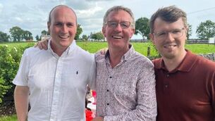 <p>Hugh Lynn (middle) with son David (right) who is running two marathons in aid of the Alzheimer Society of Ireland, after his dad was diagnosed with the brain disorder. </p> <p>Hugh Lynn (middle) with son David (right) who is running two marathons in aid of the Alzheimer Society of Ireland, after his dad was diagnosed with the brain disorder. </p>