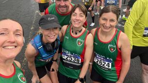 <p>Mayo AC finishers at the recent Colm Horkan Memorial half-marathon were, from left: Gillian Hanrahan, Dee Prendergast, Martin Parsons, Mairéad Bristow and Helen Ingoldsby. </p> <p>Mayo AC finishers at the recent Colm Horkan Memorial half-marathon were, from left: Gillian Hanrahan, Dee Prendergast, Martin Parsons, Mairéad Bristow and Helen Ingoldsby. </p>