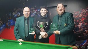 <p>Dermot Kelly with SBI chairman John Tobin and SBI President Jim Leacy who presented the awards and the perpetual cup.</p> <p>Dermot Kelly with SBI chairman John Tobin and SBI President Jim Leacy who presented the awards and the perpetual cup.</p>