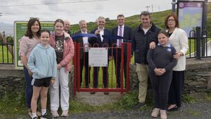 <p>Minister Dara Calleary TD pictured with members of the Inishturk Island community at a ribbon-cutting at the community playground on Inishturk Island. Pictured, from left, are: Mary Helen O’Toole, former Inishturk Development Manager; Saoirse Whelan; Jessica Whelan; Tom Gilligan, Director of Services, Mayo County Council; Séamus Ó Mongáin, Head of Westport-Belmullet Municipal District, Mayo County Council; Minister Dara Calleary TD; Kevin Kelly, Chief Executive, Mayo County Council; Amelia Heanue; Joe Whelan; and Sinéad Cahalan, Inishturk Development Manager. Picture: Michael McLaughlin</p> <p>Minister Dara Calleary TD pictured with members of the Inishturk Island community at a ribbon-cutting at the community playground on Inishturk Island. Pictured, from left, are: Mary Helen O’Toole, former Inishturk Development Manager; Saoirse Whelan; Jessica Whelan; Tom Gilligan, Director of Services, Mayo County Council; Séamus Ó Mongáin, Head of Westport-Belmullet Municipal District, Mayo County Council; Minister Dara Calleary TD; Kevin Kelly, Chief Executive, Mayo County Council; Amelia Heanue; Joe Whelan; and Sinéad Cahalan, Inishturk Development Manager. Picture: Michael McLaughlin</p>