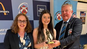 <p>Incoming president Mairéad Bradley and outgoing president Kevin McGing with Emma Fahey, Castlebar RFC's Most Improved U18 girls player.</p> <p>Incoming president Mairéad Bradley and outgoing president Kevin McGing with Emma Fahey, Castlebar RFC's Most Improved U18 girls player.</p>