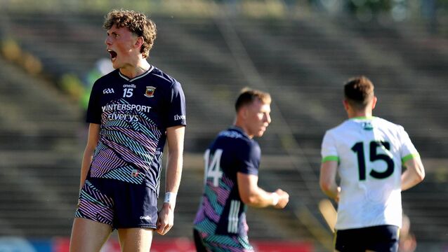 Mayo’s Kobe McDonald celebrates a score against Meath. Picture: INPHO/Ryan Byrne <p>Mayo’s Kobe McDonald celebrates a score against Meath. Picture: INPHO/Ryan Byrne</p>
