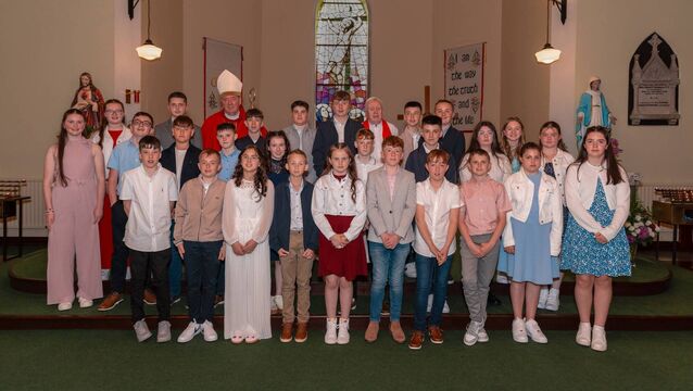 Local Notes: Children from Cloondaff, Lahardane and Rathbane National Schools make their Confirmation. Local Notes: Children from Cloondaff, Lahardane and Rathbane National Schools make their Confirmation.