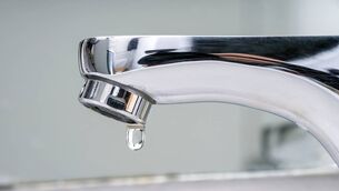 <p>Drop of water falling from faucet.</p> <p>Drop of water falling from faucet.</p>