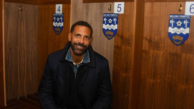 Signed Rio Ferdinand jersey on offer in Mayo raffle Signed Rio Ferdinand jersey on offer in Mayo raffle