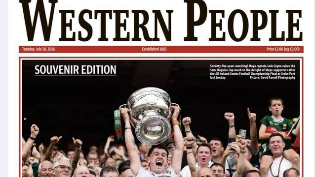 Get your copy before the Western People's souvenir edition is sold out again. <p>Get your copy before the Western People's souvenir edition is sold out again.</p>