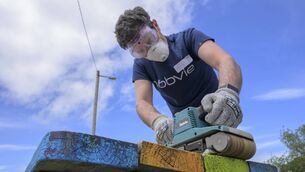 <p>Henry Regan-Rushe from AbbVie Westport is pictured hard at work at Carrakennedy National School as part of AbbVie’s 11th annual Week of Possibilities. Pic:Michael McLaughlin.</p> <p>Henry Regan-Rushe from AbbVie Westport is pictured hard at work at Carrakennedy National School as part of AbbVie’s 11th annual Week of Possibilities. Pic:Michael McLaughlin.</p>