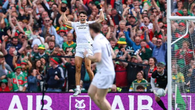 GAA All-Ireland Senior Football Championship Final, Croke Park, Dublin 26/7/2026 Mayo vs Kerry Mayo's Tommy Conroy celebrates Mandatory Credit ©INPHO/Tom O’Hanlon <p>GAA All-Ireland Senior Football Championship Final, Croke Park, Dublin 26/7/2026 Mayo vs Kerry Mayo's Tommy Conroy celebrates Mandatory Credit ©INPHO/Tom O’Hanlon</p>