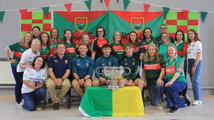<p>Breaffy NS, Ballina Staff pictured with Darren McHale, Liam Golden, Kobe McDonald and the Sam Maguire trophy</p> <p>Breaffy NS, Ballina Staff pictured with Darren McHale, Liam Golden, Kobe McDonald and the Sam Maguire trophy</p>