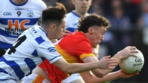 <p>Castlebar Mitchels Ultan O’Reilly holds onto the ball despite the close attention of Breaffy’s Conor Coghill at Fr O’Hara Park, Charlestown, last Saturday afternoon. Pictures: David Farrell Photography </p> <p>Castlebar Mitchels Ultan O’Reilly holds onto the ball despite the close attention of Breaffy’s Conor Coghill at Fr O’Hara Park, Charlestown, last Saturday afternoon. Pictures: David Farrell Photography </p>