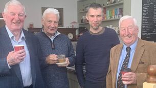 <p>Damian McHugh (far right) pictured in the Castle Bookshop in Castlebar at the launch of his new book 'The Good Life', with, from left: Christy Loftus, Willie Joe Padden and David Brennan.</p> <p>Damian McHugh (far right) pictured in the Castle Bookshop in Castlebar at the launch of his new book 'The Good Life', with, from left: Christy Loftus, Willie Joe Padden and David Brennan.</p>